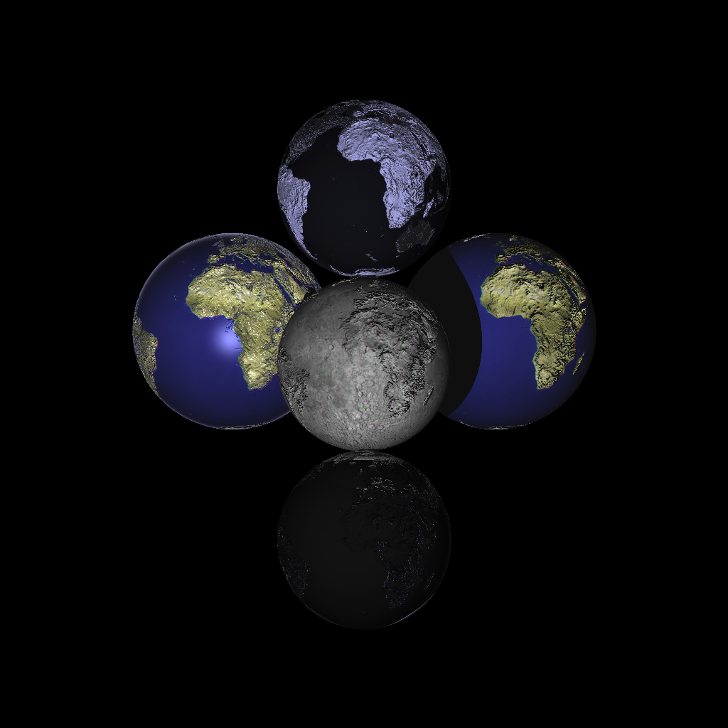 Raytraced image of many spheres