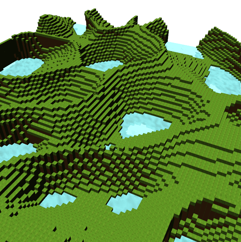 Screenshot of terrain generated from Perlin noise