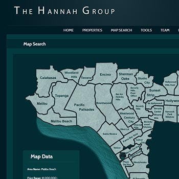 Small tile showing visual web design of the Hannah Group