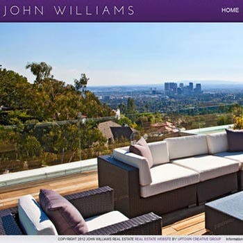 Small tile showing visual web design of John Williams