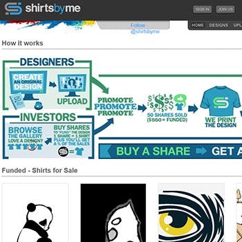 Small tile showing visual web design of shirtsbyme