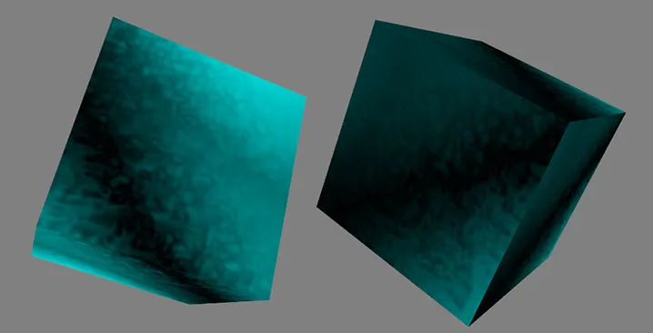 Screenshot of Perlin noise rendered on a texture mapped cube